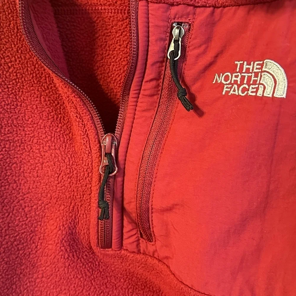 The North Face Classic Cozy Red Fleece 1/2 Zip Pullover Sz L